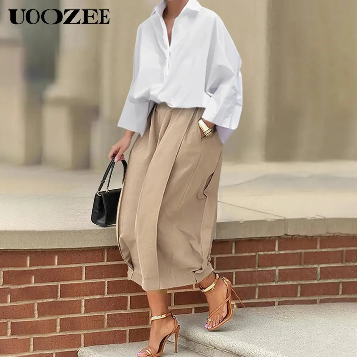 Women'S Minimalist Plain Loose Cotton Lantern Pants - Machine Washable, Breathable Soft Fabric, Elastic Waistband, Pockets, Casual Summer Outfit Bottoms, Machine Washable Pants,Summerwins,Summeroutfits,Vacationoutfits,Beachoutfits