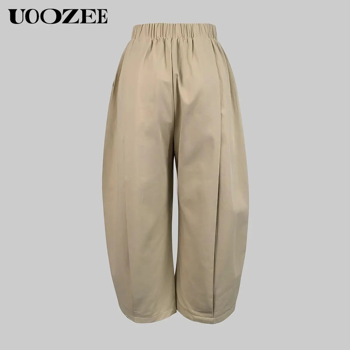 Women'S Minimalist Plain Loose Cotton Lantern Pants - Machine Washable, Breathable Soft Fabric, Elastic Waistband, Pockets, Casual Summer Outfit Bottoms, Machine Washable Pants,Summerwins,Summeroutfits,Vacationoutfits,Beachoutfits
